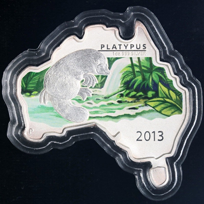 2013 Australia 1 Ounce Silver Map Platypus Coin with OGP COA (1 of 3)