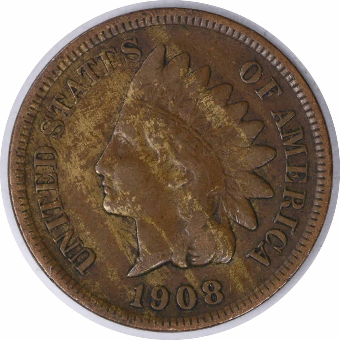 1908-S Indian Head Copper Small Cent VF: 1908-S Indian Head Copper Small Cent VF This is a 1908-S Indian Head Cent from the United States, composed of copper. The coin is circulated and graded as VF (Very Fine). It is uncertified and feature