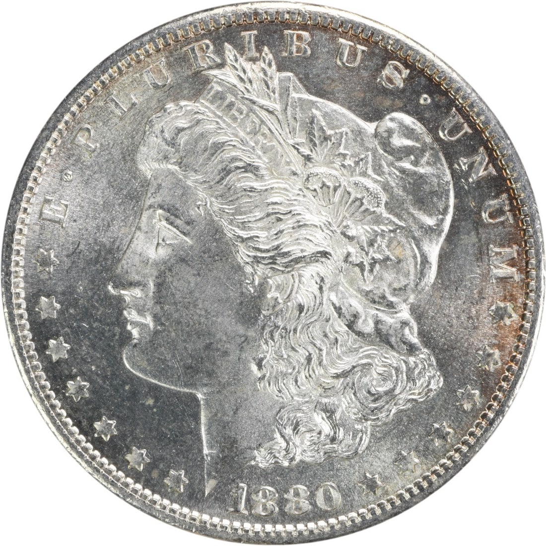 Uncertified 1880-S Morgan $1 Silver Dollar Choice BU: Uncertified 1880-S Morgan $1 Silver Dollar Choice BU An 1880-S Morgan Silver Dollar in Choice BU condition. This uncirculated coin is composed of silver and is listed as uncertified. It is a pre-owned