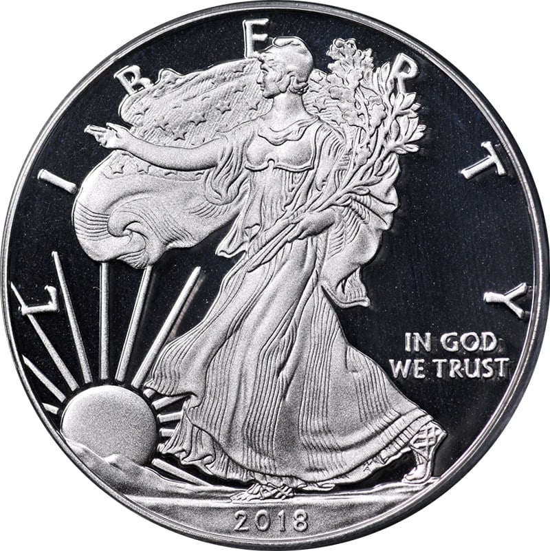 2018-W Silver American Eagle $1 PCGS PR70 DCAM First Strike Coin (1 of 4)