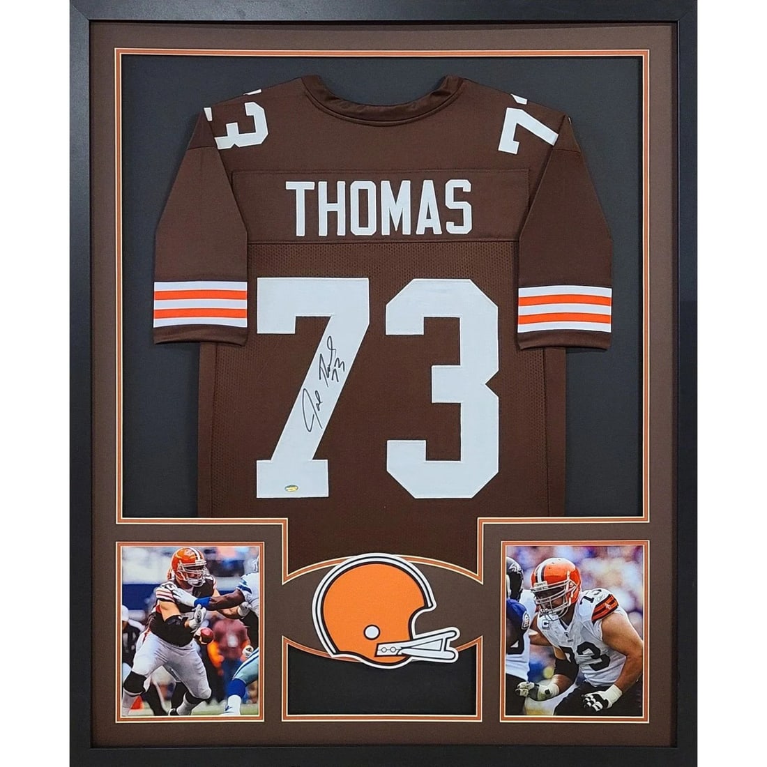 Joe Thomas Signed Framed Jersey Cleveland Browns Schwartz COA: Joe Thomas Signed Framed Jersey Cleveland Browns Schwartz COA This autographed Joe Thomas framed jersey is a must-have for any Cleveland Browns fan. The jersey is authenticated by Schwartz, a reputabl