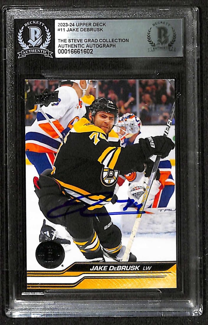 Jake DeBrusk Signed 2023-24 Upper Deck #11 Card Beckett Authenticated (1 of 1)