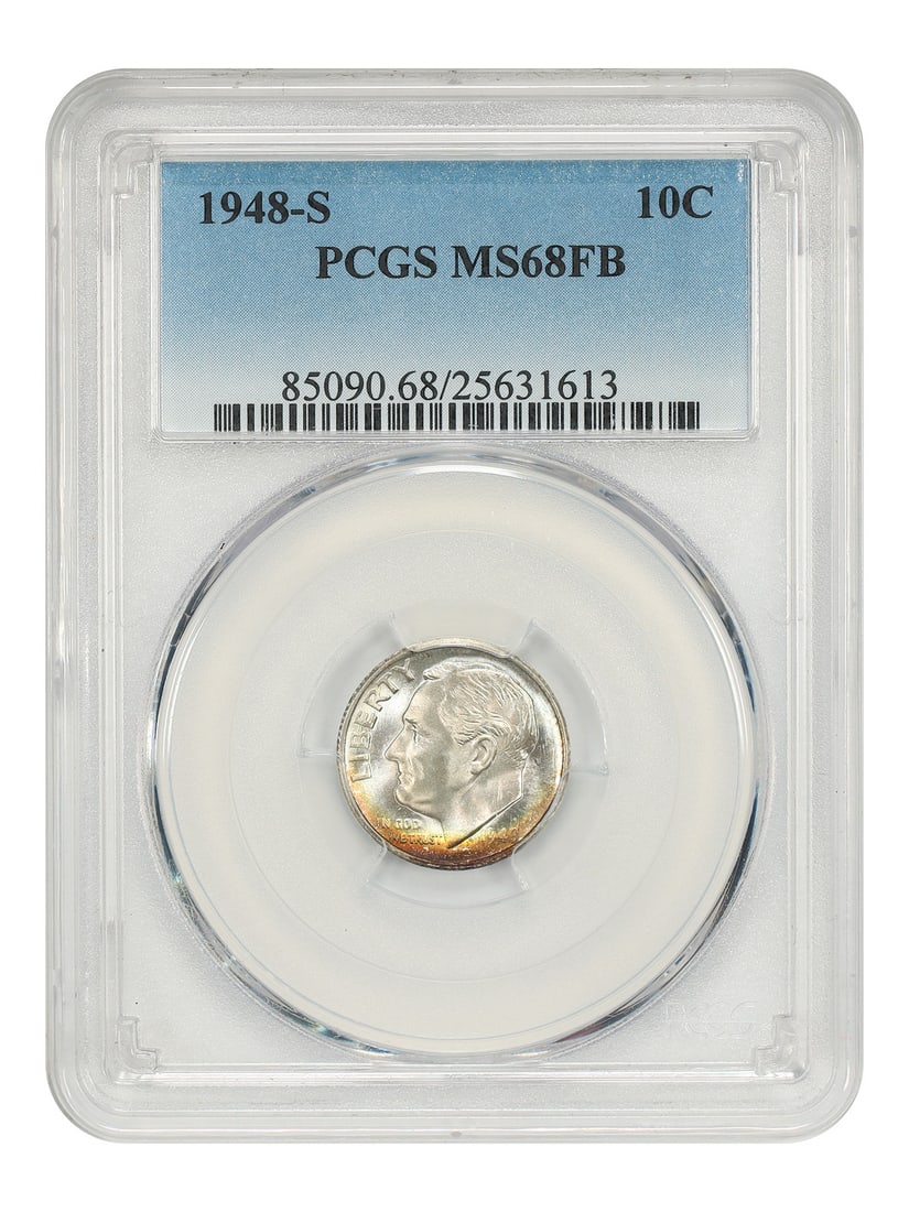 PCGS MS68FB 1948 S Roosevelt 10C Dime (1 of 4)