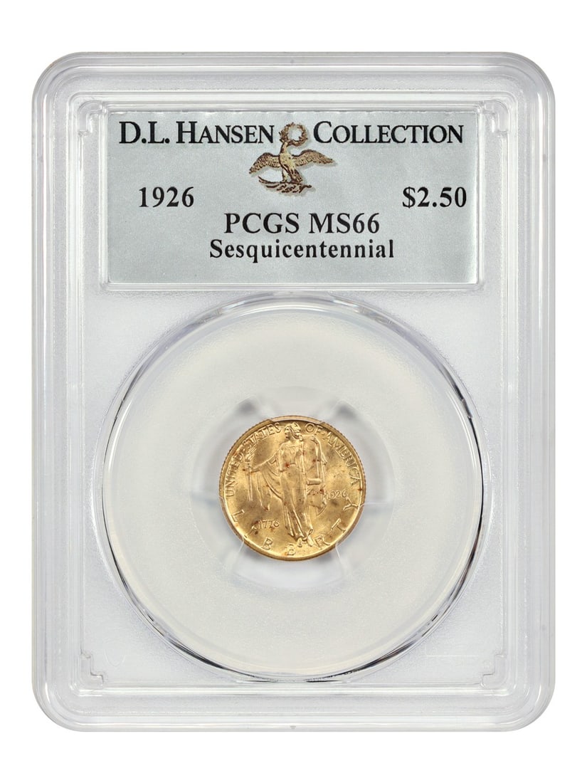PCGS MS66 1926 Sesquicentennial $2.50 Gold Commemorative ex D.L. Hansen (1 of 4)