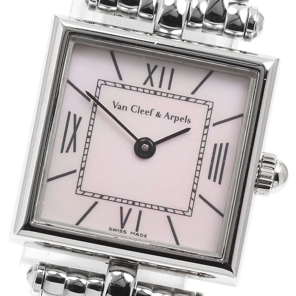 Van Cleef Arpels 536942 Ladies Quartz Wristwatch Classic Square: Van Cleef Arpels 536942 Ladies Quartz Wristwatch Classic Square Classic square quartz ladies wristwatch from Van Cleef & Arpels. This pre-owned watch is a Swiss-made women's wristwatch with a square c
