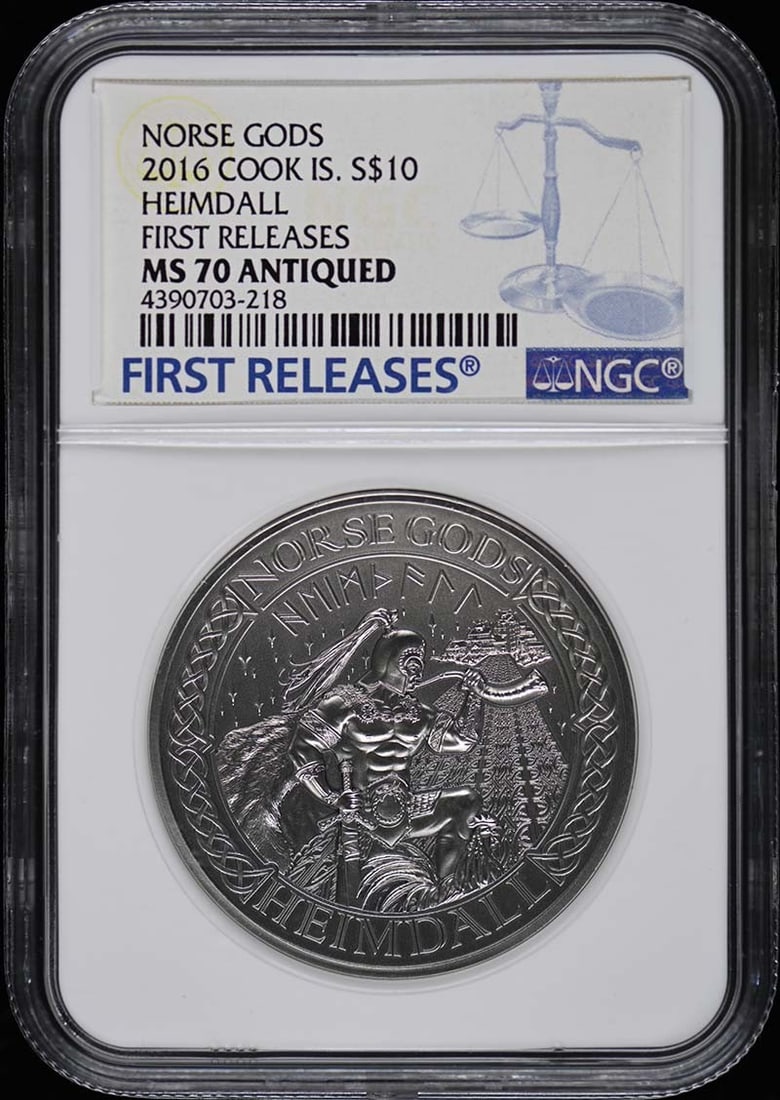 2016 Cook Islands Heimdall S$10 Coin NGC MS70 First Releases (1 of 2)