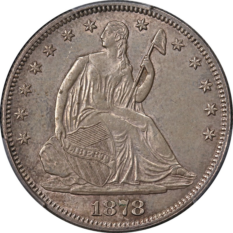 PCGS Certified 1878 Philadelphia Seated Half Dollar Silver Unc Details (1 of 4)