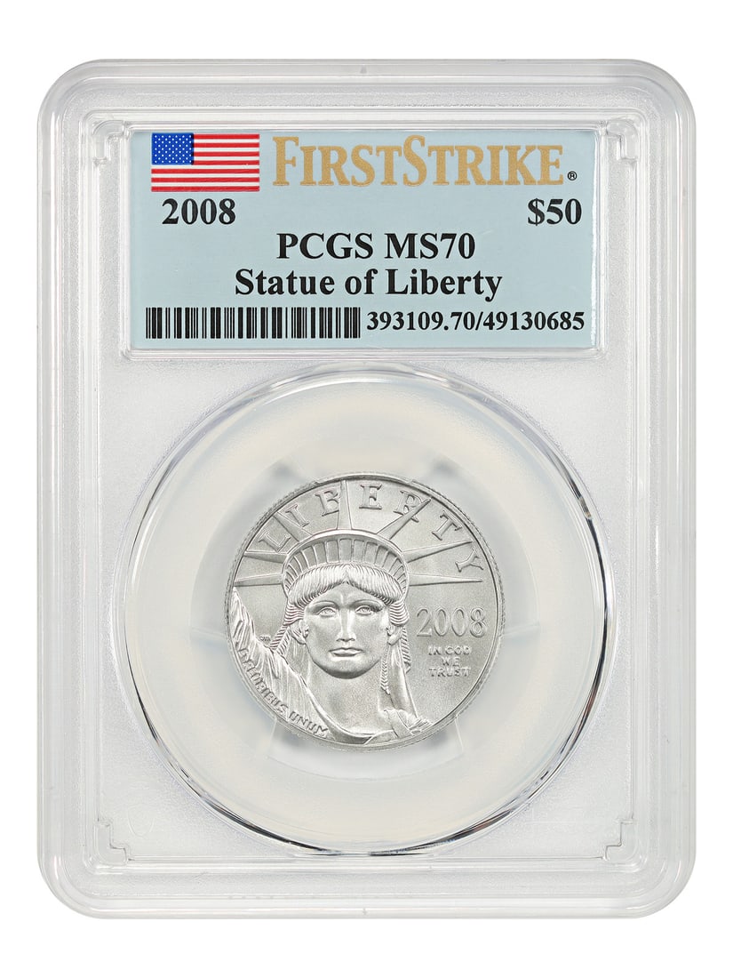 2008 PCGS MS70 First Strike $50 Platinum Eagle Statue of Liberty (1 of 4)