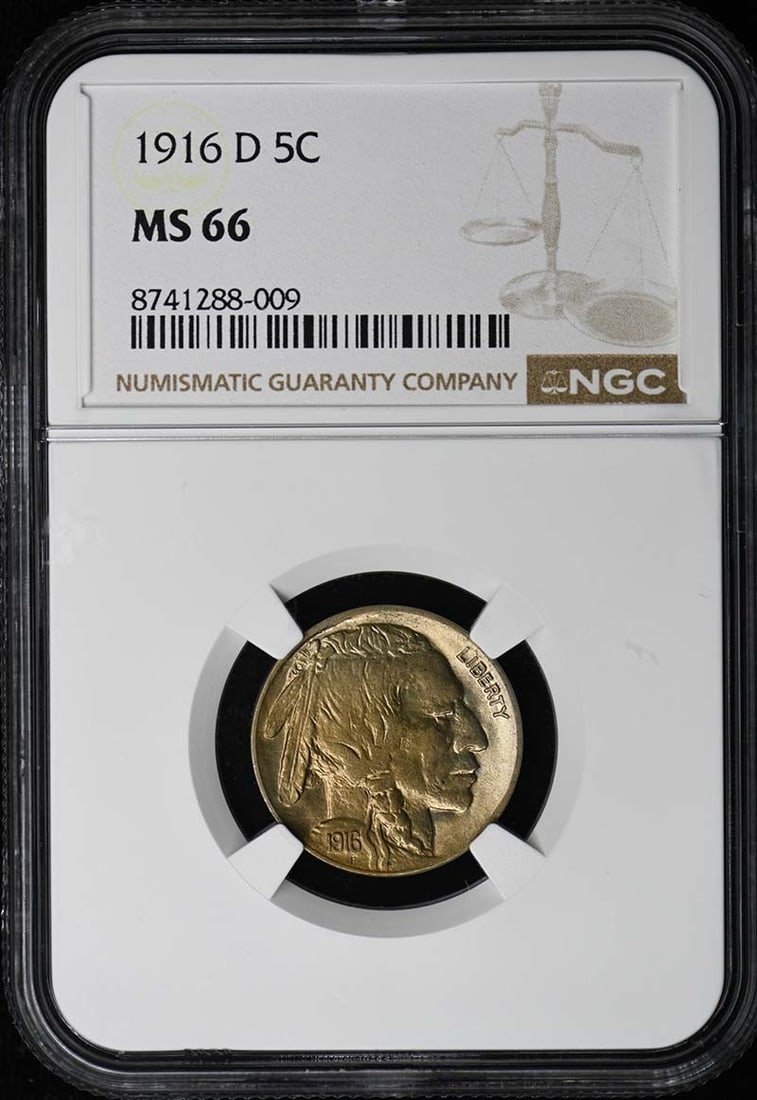 NGC MS66 1916 Denver Buffalo Nickel Five Cent Coin (1 of 4)