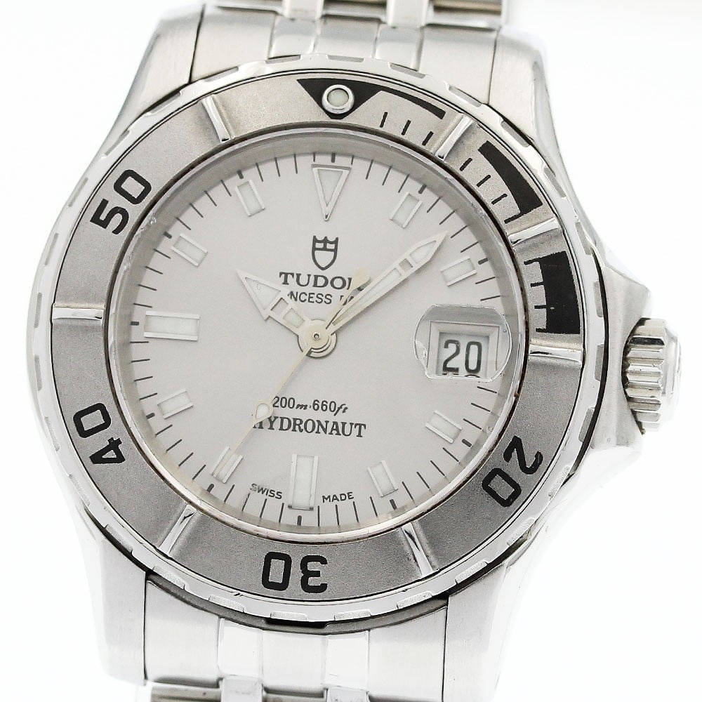 TUDOR Princess Date Hydronaut 99090 Women's Wristwatch: TUDOR Princess Date Hydronaut 99090 Women's Wristwatch Pre-owned TUDOR Princess Date Hydronaut wristwatch for women. This Swiss-made watch is identified by reference 99090. Specifications Brand: TUDOR