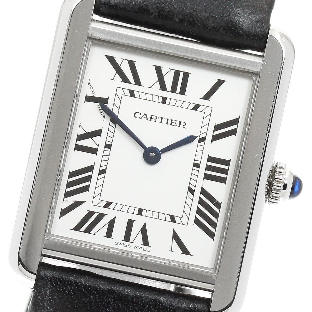Cartier Tank Solo Ladies Quartz Stainless Steel Silver Dial Watch: Cartier Tank Solo Ladies Quartz Stainless Steel Silver Dial Watch This Cartier Tank Solo SM WSTA0030 is a sophisticated wristwatch designed for women. Featuring a silver dial and a stainless steel cas