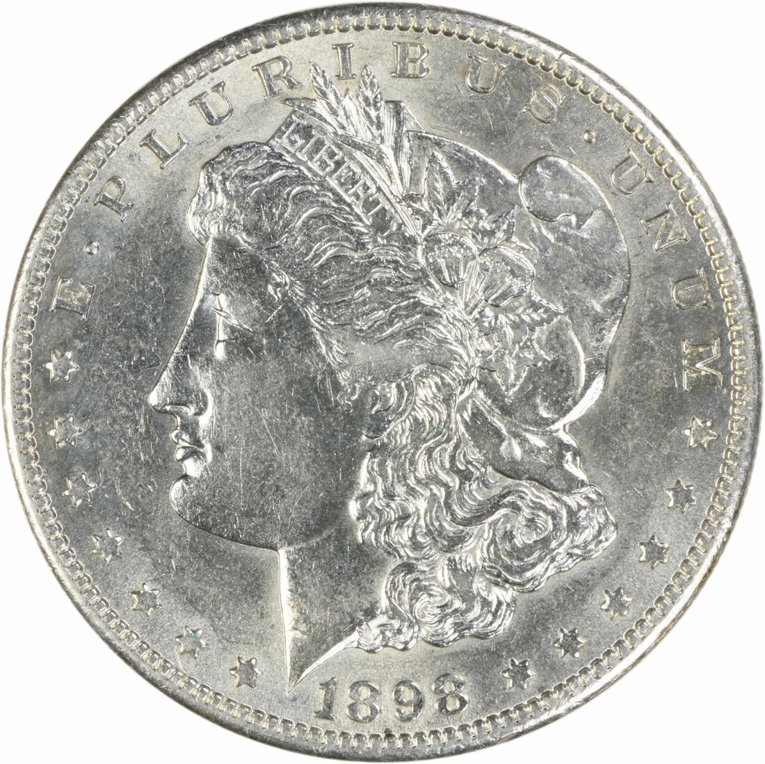 1898 S Morgan Dollar AU Uncertified San Francisco Mint: 1898 S Morgan Dollar AU Uncertified San Francisco Mint This is an 1898-S Morgan Silver Dollar from the United States, designed by George T. Morgan. The coin is composed of 90% silver and 10% copper, h