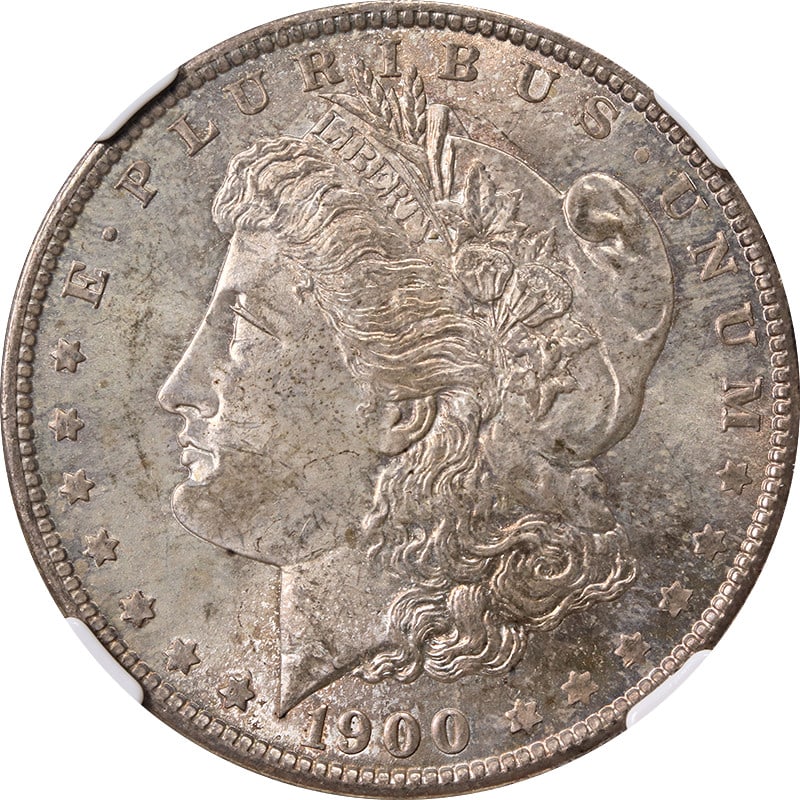 NGC MS64 1900-O Morgan Dollar Silver Coin With Toned Finish: NGC MS64 1900-O Morgan Dollar Silver Coin With Toned Finish This 1900-O Morgan Silver Dollar is certified by NGC with a grade of MS64 and displays attractive toning. Struck at the New Orleans Mint, th