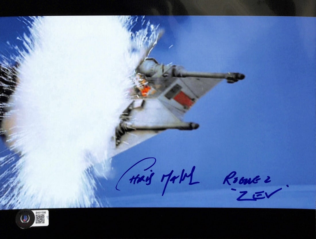 Star Wars Zev Zeneska 8x10 Signed Photo Beckett Authenticated: Star Wars Zev Zeneska 8x10 Signed Photo Beckett Authenticated This 8x10 photograph features a blue permanent marker autograph from Christopher Malcolm, who portrayed Zev Zeneska Rogue 2 in Star Wars: 