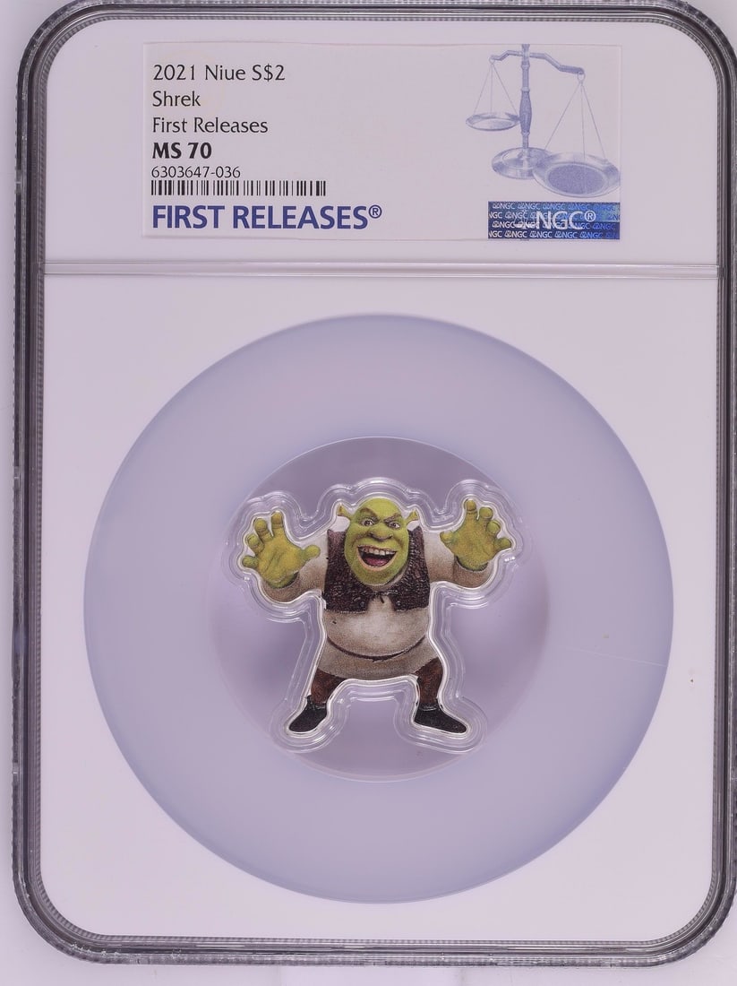 NGC MS70 Shrek 1 oz Silver Niue $2 First Releases (1 of 2)