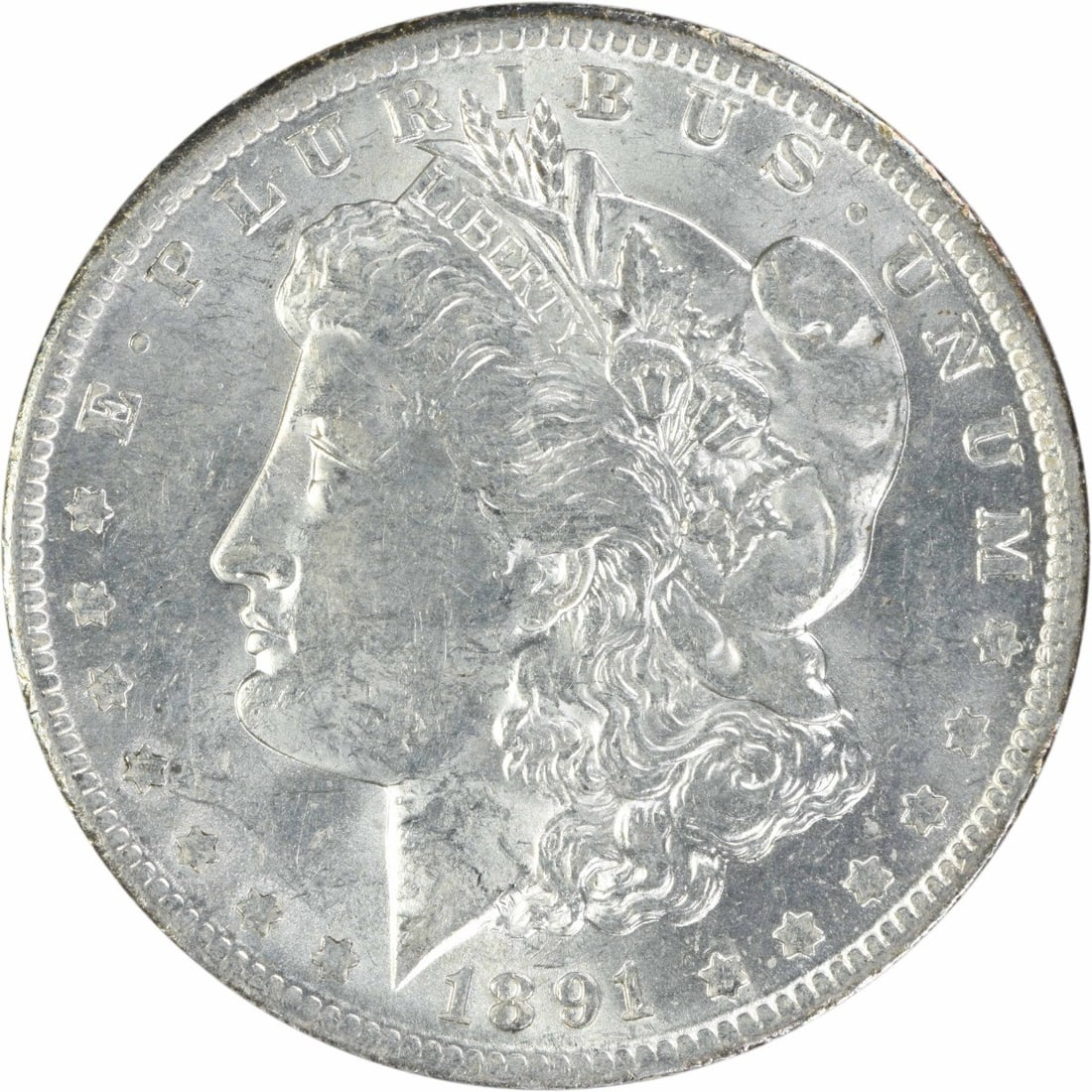AU 1891 O Morgan Dollar Uncertified US Silver $1 Coin (1 of 2)