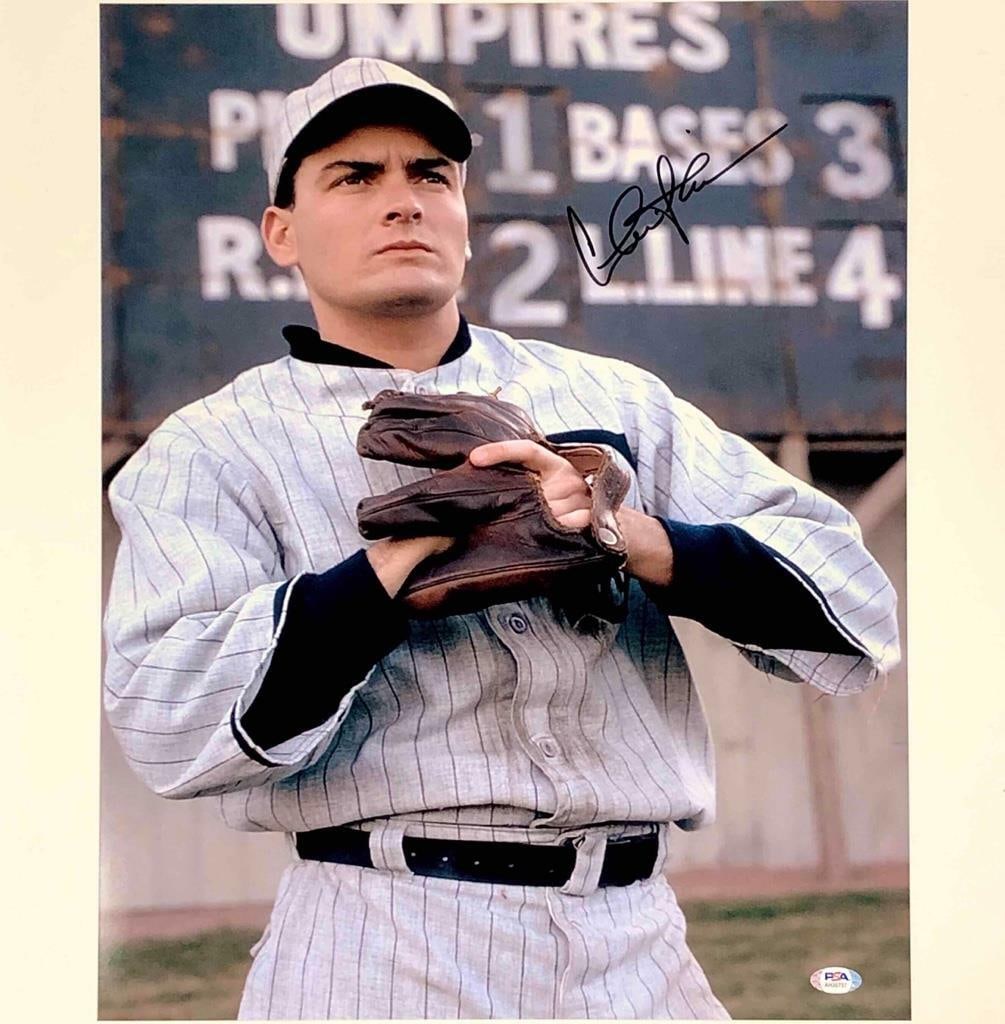 16x20 Eight Men Out photo signed by Charlie Sheen with PSA DNA authentication (1 of 2)