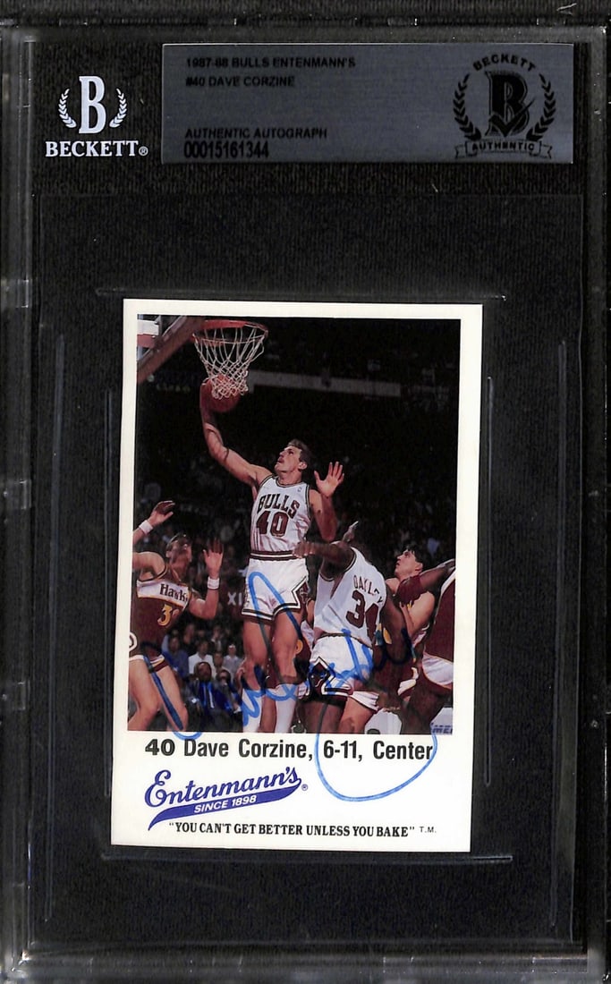 Beckett Authenticated Dave Corzine 1987-88 Bulls Entenmann's Signed Card (1 of 1)