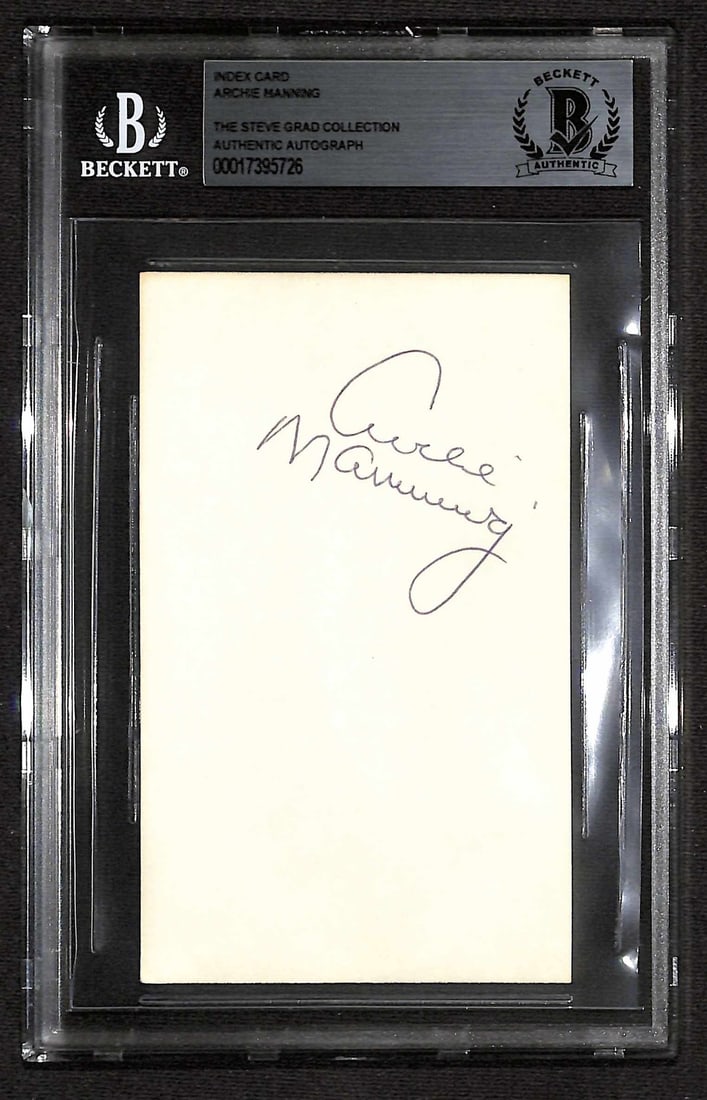 Beckett Certified Archie Manning autographed 3x5 index card (1 of 1)