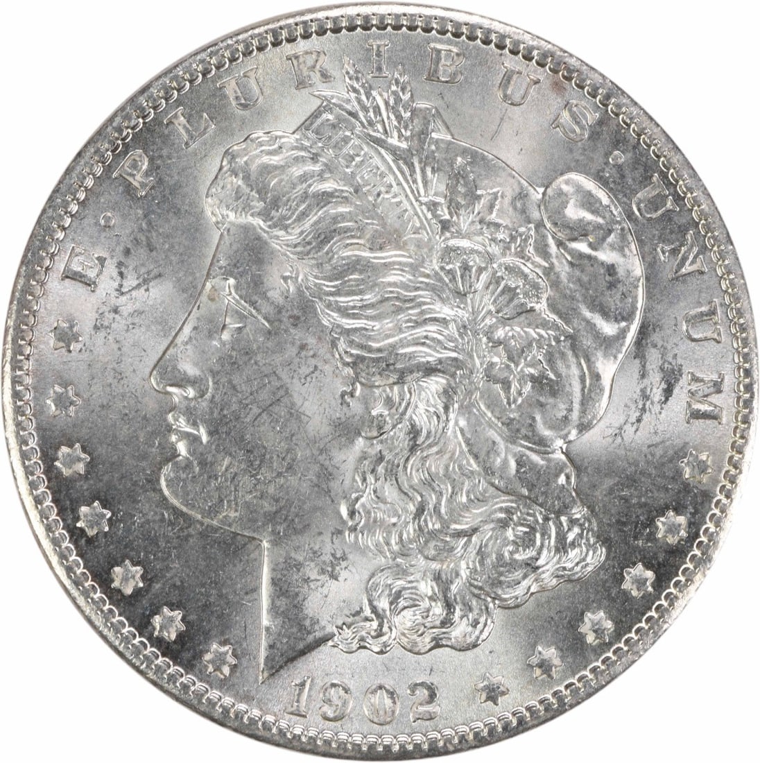 Choice BU 1902-O Silver Dollar Morgan Uncertified New Orleans Mint: Choice BU 1902-O Silver Dollar Morgan Uncertified New Orleans Mint This 1902-O Morgan Silver Dollar is a Choice Brilliant Uncirculated (BU) coin from the New Orleans Mint. Composed of silver, this pre