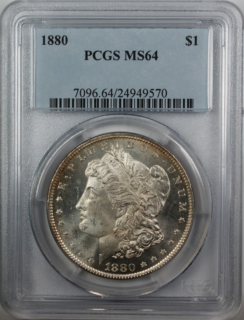 PCGS MS-64 1880 Morgan Silver Dollar Philadelphia Mint Certified (1 of 2)