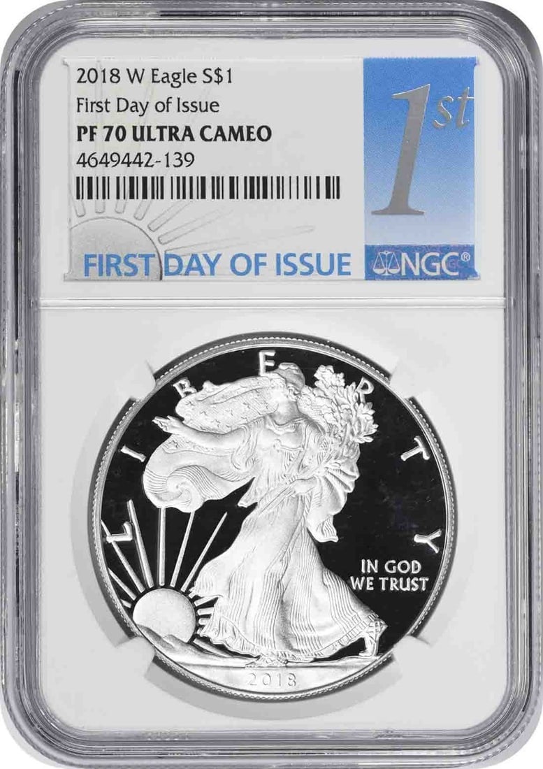 2018-W Proof Silver Eagle NGC PF70UCAM First Day of Issue (1 of 2)