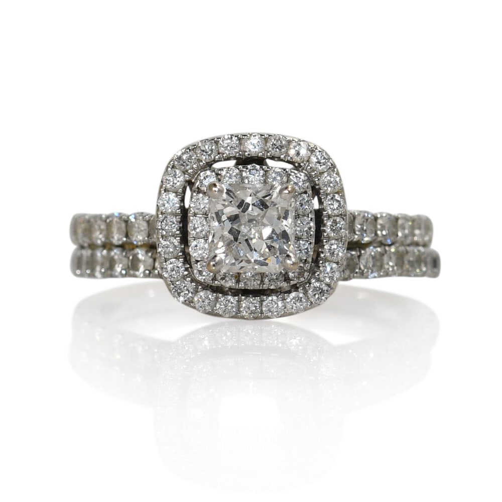 Neil Lane 14K White Gold Diamond Engagement Ring Square Modified Brilliant: Neil Lane 14K White Gold Diamond Engagement Ring Square Modified Brilliant This Neil Lane designer engagement ring is crafted in 14K white gold and features a square modified brilliant cut diamond at 
