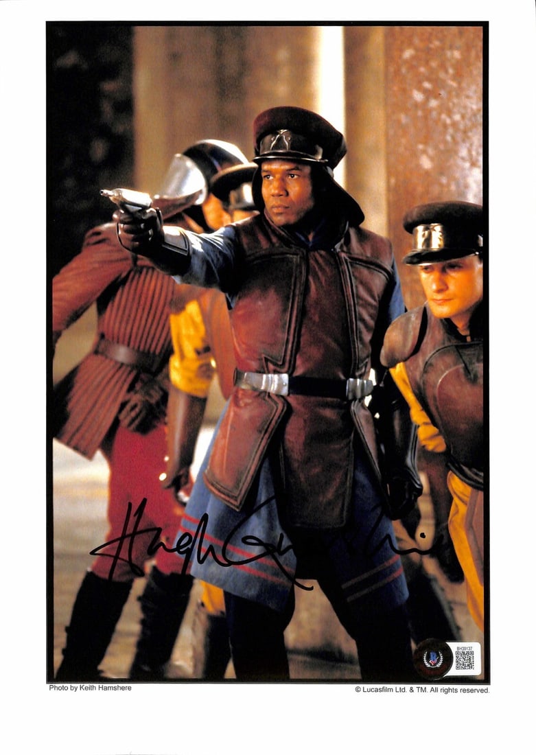 Autographed Captain Panaka Star Wars Photo 8.5 x 11 Beckett Authenticated: Autographed Captain Panaka Star Wars Photo 8.5 x 11 Beckett Authenticated This is an 8.5 x 11 inch color photograph signed by Hugh Quarshie, who portrayed Captain Panaka in Star Wars Episode 1: The Ph
