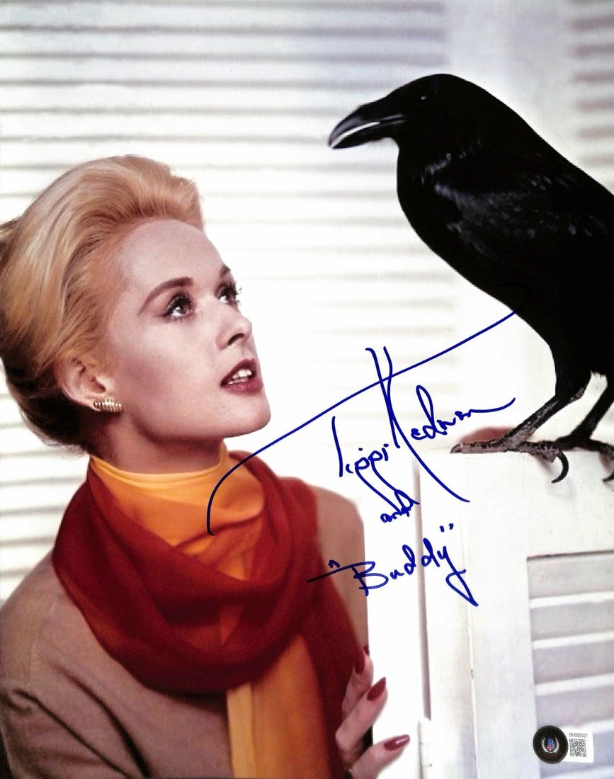 Tippi Hedren Signed 11x14 Photograph The Birds Beckett Certified: Tippi Hedren Signed 11x14 Photograph The Birds Beckett Certified This striking 11x14 photograph features Tippi Hedren, renowned for her role as "Melanie Daniels" in Alfred Hitchcock's classic film, Th