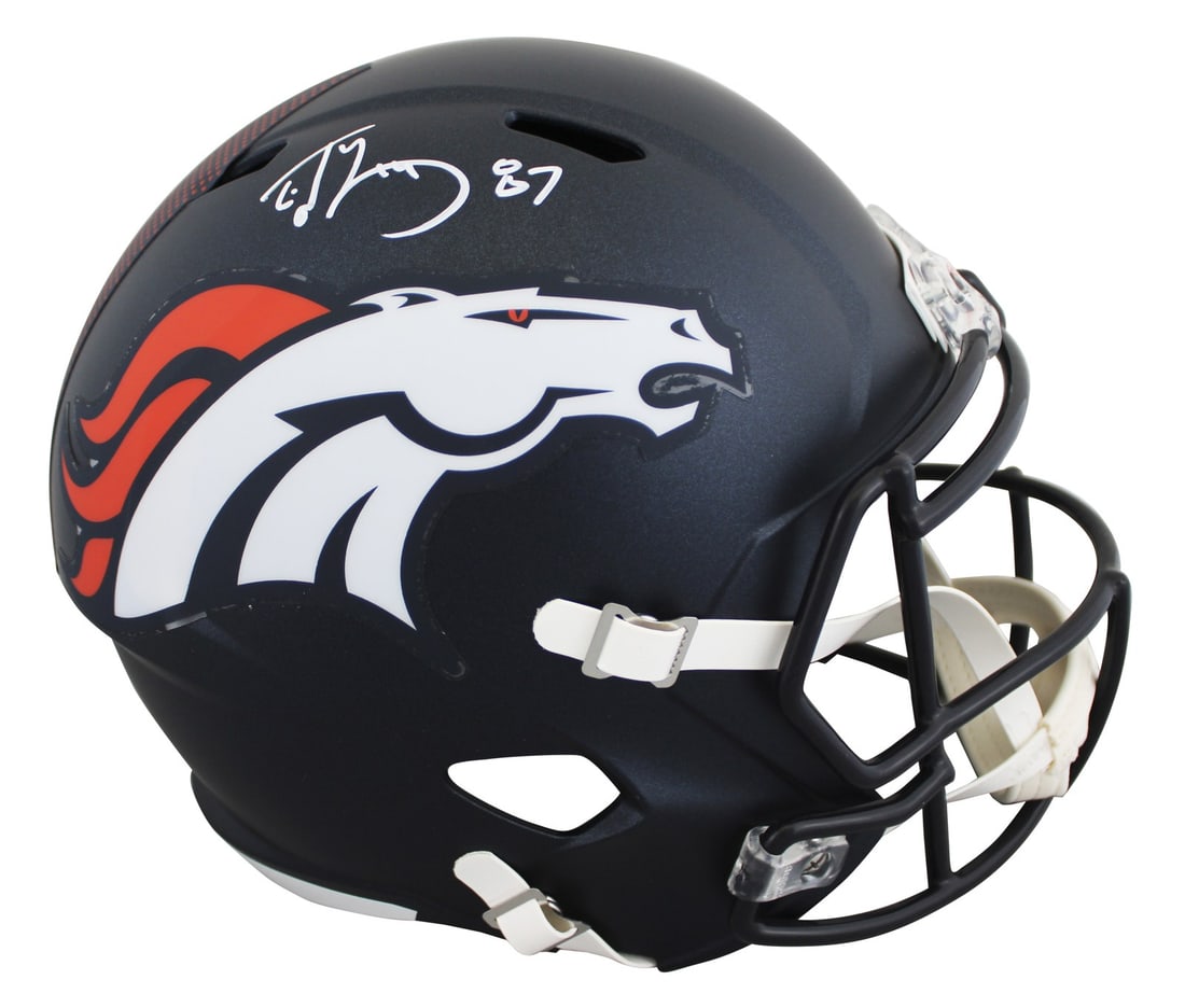 Ed McCaffrey Autographed Denver Broncos Full Size Speed Replica Helmet BAS Witnessed (1 of 3)