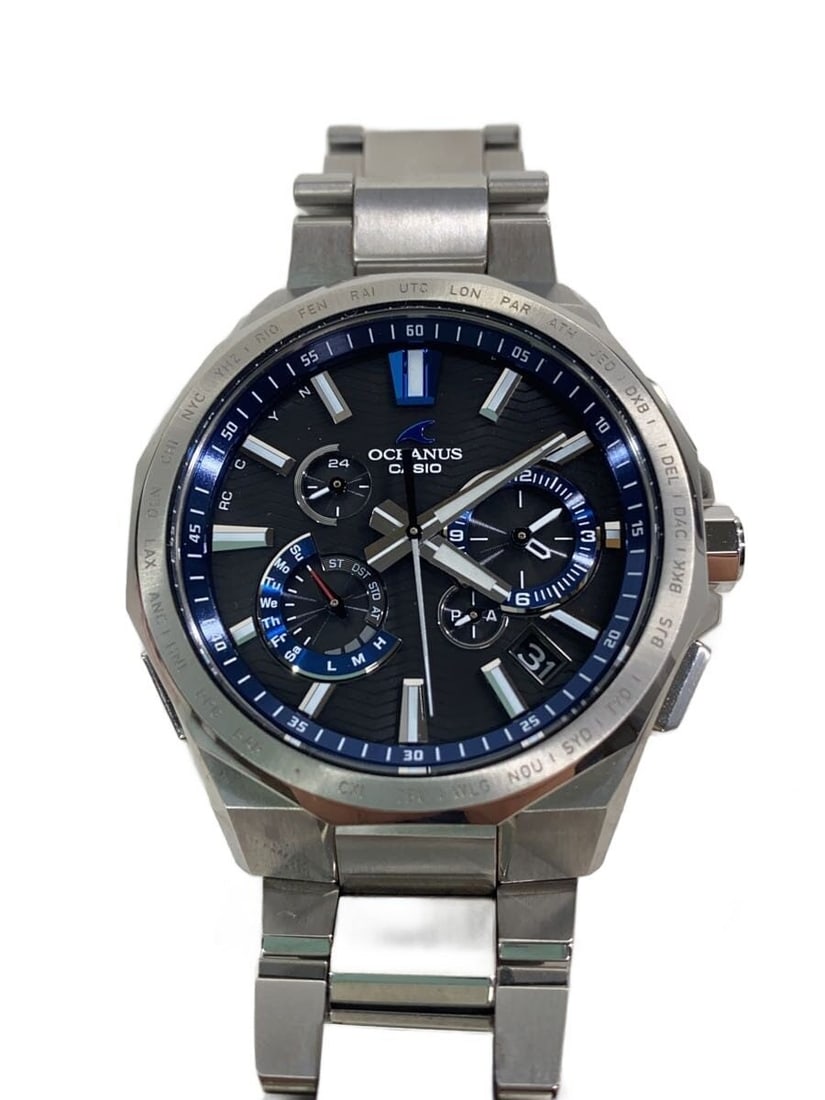 Casio Oceanus OCW-T6000A-1AJF Black Men's Wristwatch: Casio Oceanus OCW-T6000A-1AJF Black Men's Wristwatch This Casio Oceanus OCW-T6000A-1AJF men's wristwatch features a sleek black design and is crafted in Japan. The watch is pre-owned and graded as B, 