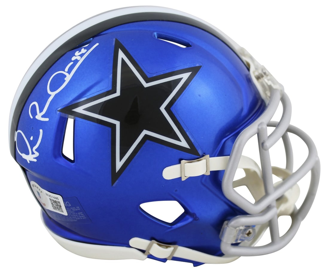 Beckett Witnessed Michael Irvin Dallas Cowboys Flash Speed Mini Helmet (1 of 2)