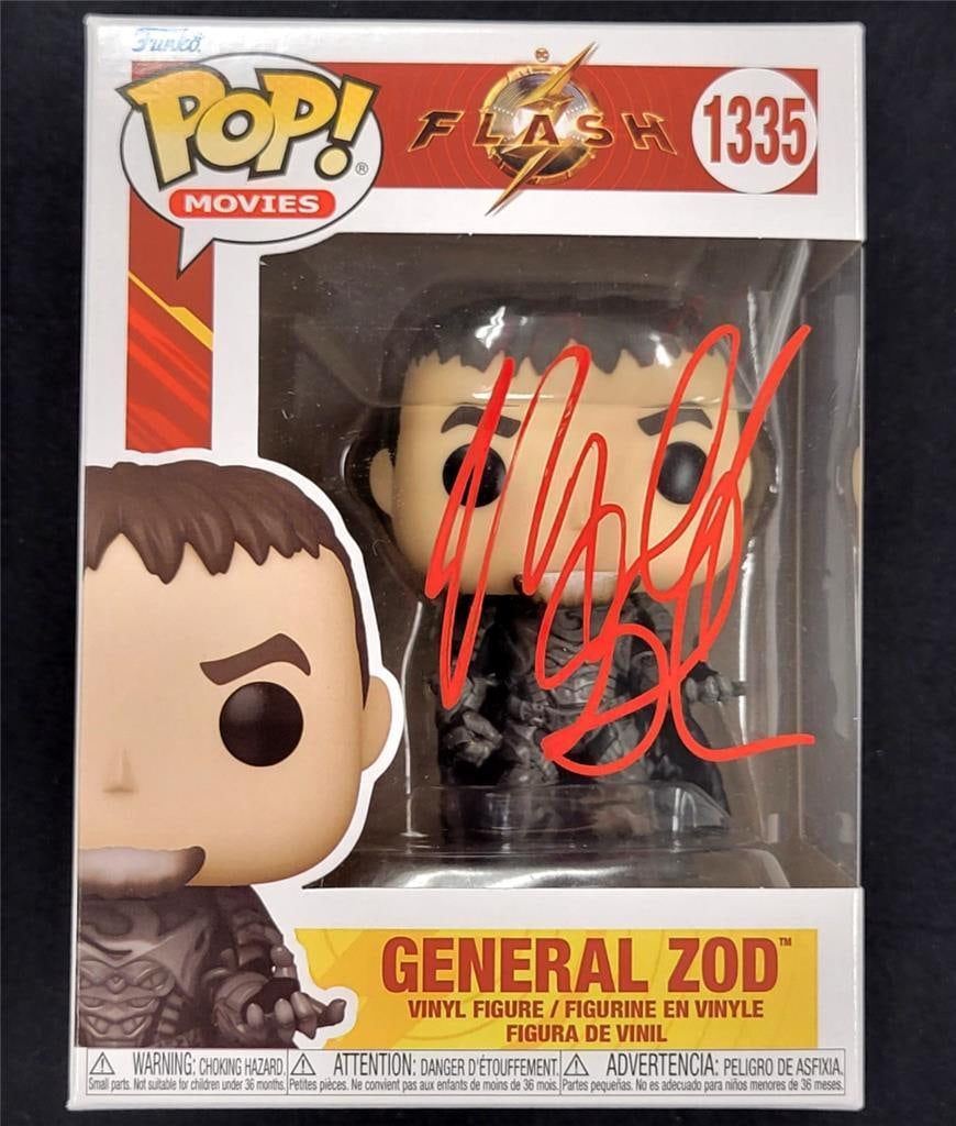 General Zod Funko Pop signed by Michael Shannon Beckett authenticated The Flash: General Zod Funko Pop signed by Michael Shannon Beckett authenticated The Flash This is an original Funko Pop! collectible figure of General Zod from the movie The Flash, signed by Michael Shannon. Th
