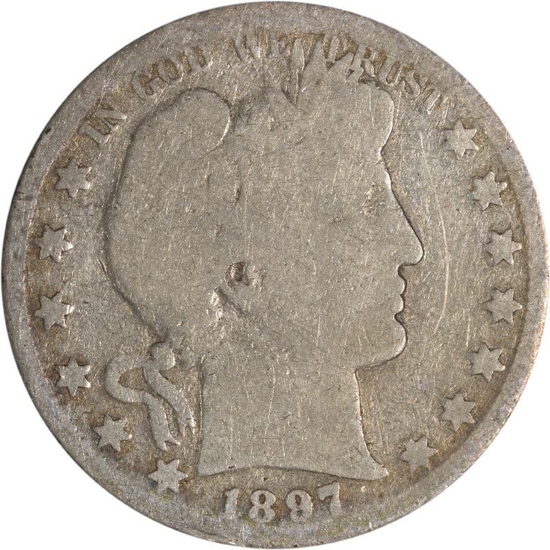 Key Date 1897-O Silver Barber Half Dollar New Orleans Mint: Key Date 1897-O Silver Barber Half Dollar New Orleans Mint This is a circulated 1897-O Barber Half Dollar, recognized as a key date coin. Minted in New Orleans, it is composed of silver and originates