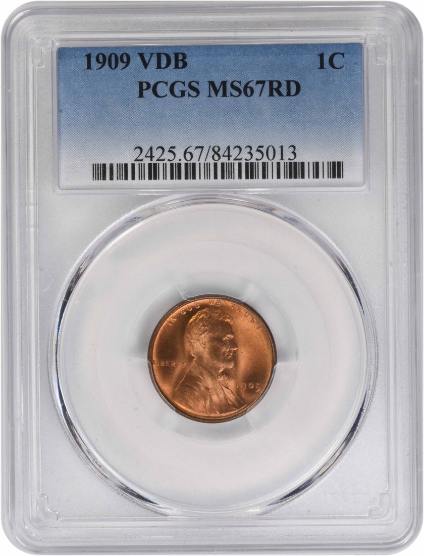 PCGS MS67 Red 1909 VDB Lincoln Wheat Cent Copper Coin (1 of 4)