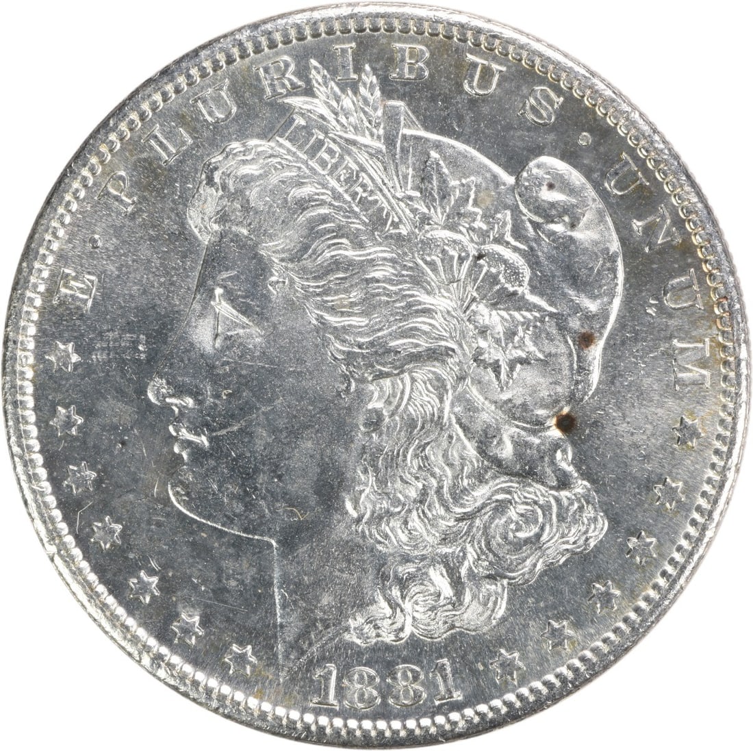 Choice BU 1881 S Morgan Silver Dollar Uncirculated Uncertified Coin: Choice BU 1881 S Morgan Silver Dollar Uncirculated Uncertified Coin This 1881-S Morgan Silver Dollar is a choice brilliant uncirculated coin. It is composed of silver and was minted at the San Francis