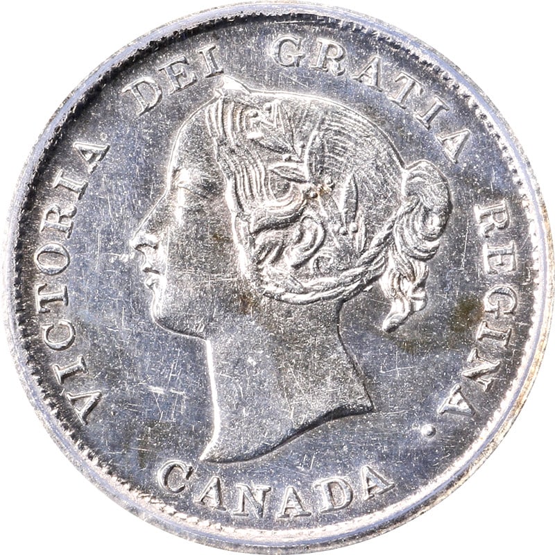 1892 Canada Silver 5 Cents KM#2 ICG MS60 Details RPD: 1892 Canada Silver 5 Cents KM#2 ICG MS60 Details RPD Canada 1892 five cents coin certified by ICG and graded MS60 Details. It is an uncirculated silver coin from Canada, identified as KM#2, with RPD n