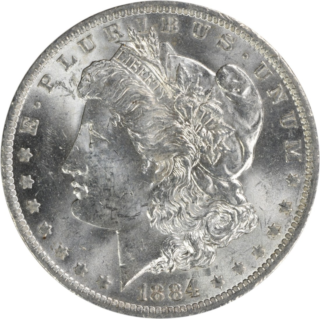 Choice BU 1884 O Silver Morgan Dollar Uncirculated Uncertified Coin: Choice BU 1884 O Silver Morgan Dollar Uncirculated Uncertified Coin This is an 1884-O Morgan Silver Dollar from the United States, featuring the iconic Morgan design. Struck in silver at the New Orlea