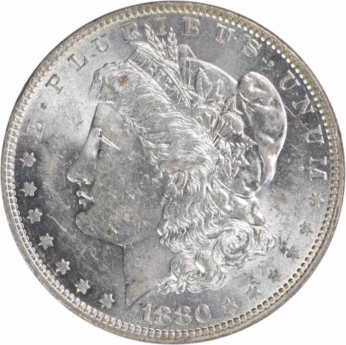 Uncirculated 1880-O Silver Morgan Dollar Brilliant Uncertified US Coin (1 of 2)