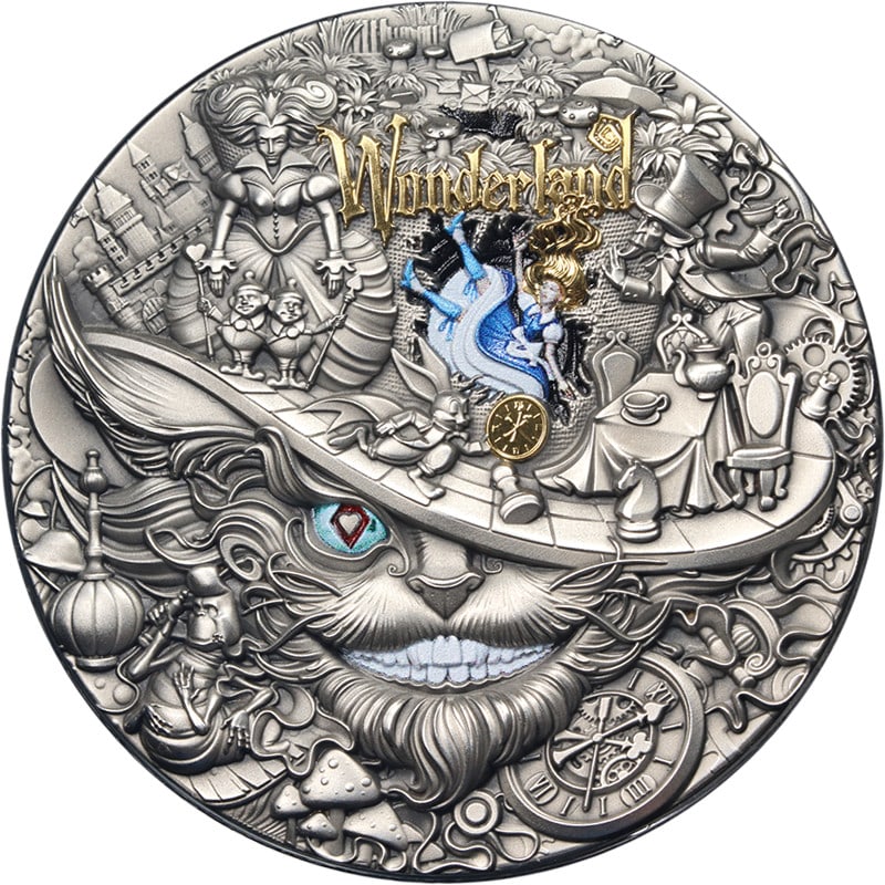 2026 Niue 2 oz Silver $5 Wonderland OGP COA: 2026 Niue 2 oz Silver $5 Wonderland OGP COA This is a 2026 Niue $5 Wonders of Stories - Wonderland coin, crafted from 2 ounces of .999 fine silver. The coin is in uncirculated mint state condition, of