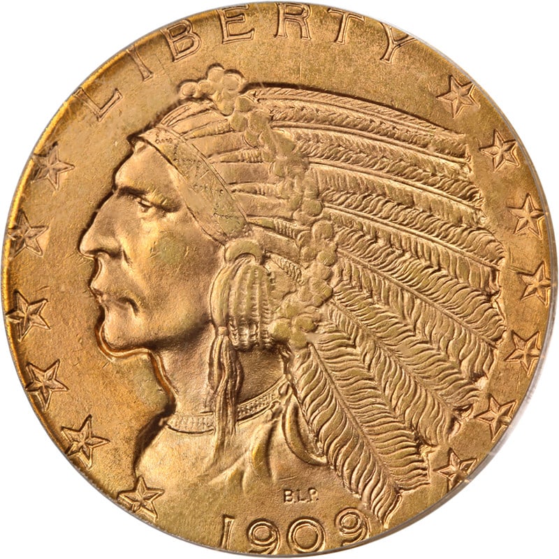 1909 Indian Head $5 Gold Coin PCGS Certified MS65 Uncirculated (1 of 4)