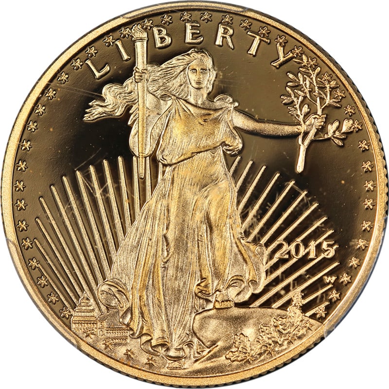 2015 W $25 Gold Eagle PCGS PR70 DCAM First Day Issue Edmund Moy (1 of 4)