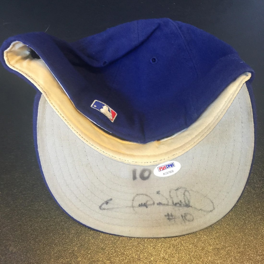 1990s Garry Sheffield Signed Game Used Dodgers Cap PSA/DNA COA (1 of 7)