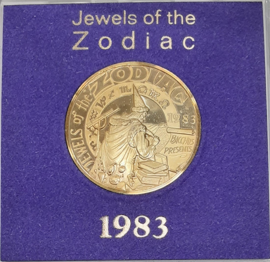 Goldclad .999 Fine Silver Mardi Gras Zodiac Bacchus Medal in Display Case (1 of 4)