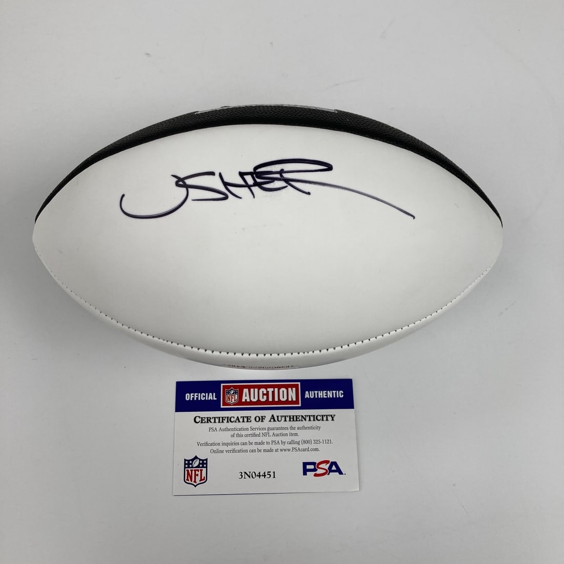 Super Bowl LVIII Wilson NFL Football Autographed by Usher with PSA DNA COA: Super Bowl LVIII Wilson NFL Football Autographed by Usher with PSA DNA COA This is an original Wilson commemorative white panel football autographed by Usher, the halftime performer of Super Bowl LVII