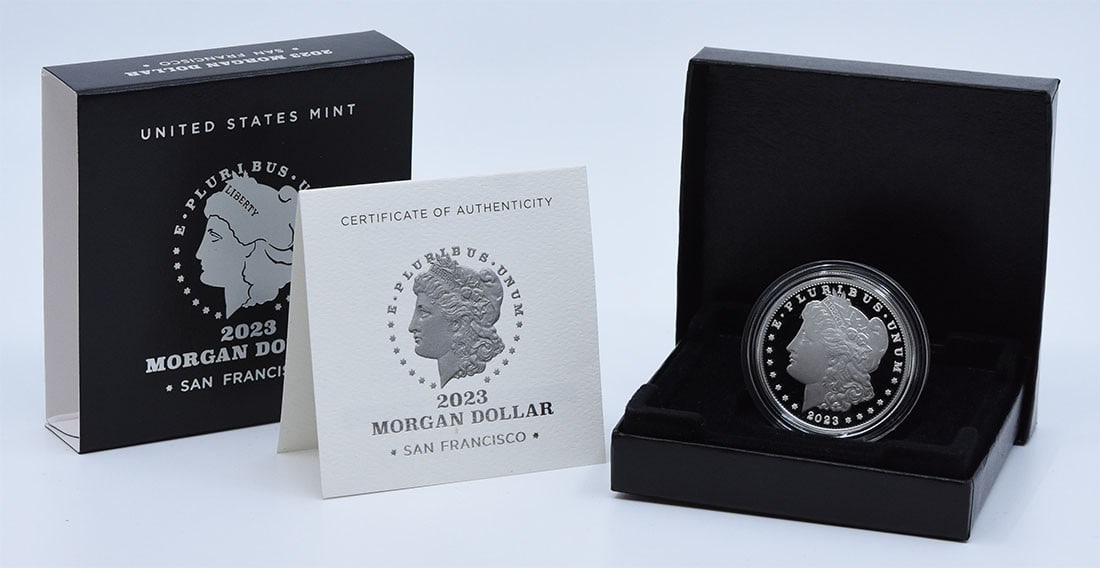 2023 S Morgan silver proof dollar with government packaging (1 of 1)