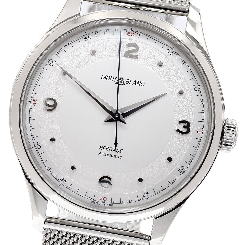 Mens Automatic Wristwatch MONTBLANC Heritage 119945: Mens Automatic Wristwatch MONTBLANC Heritage 119945 Montblanc Heritage Automatic men's wristwatch, pre-owned and made in Switzerland. This timepiece is identified as a wristwatch from the Heritage lin