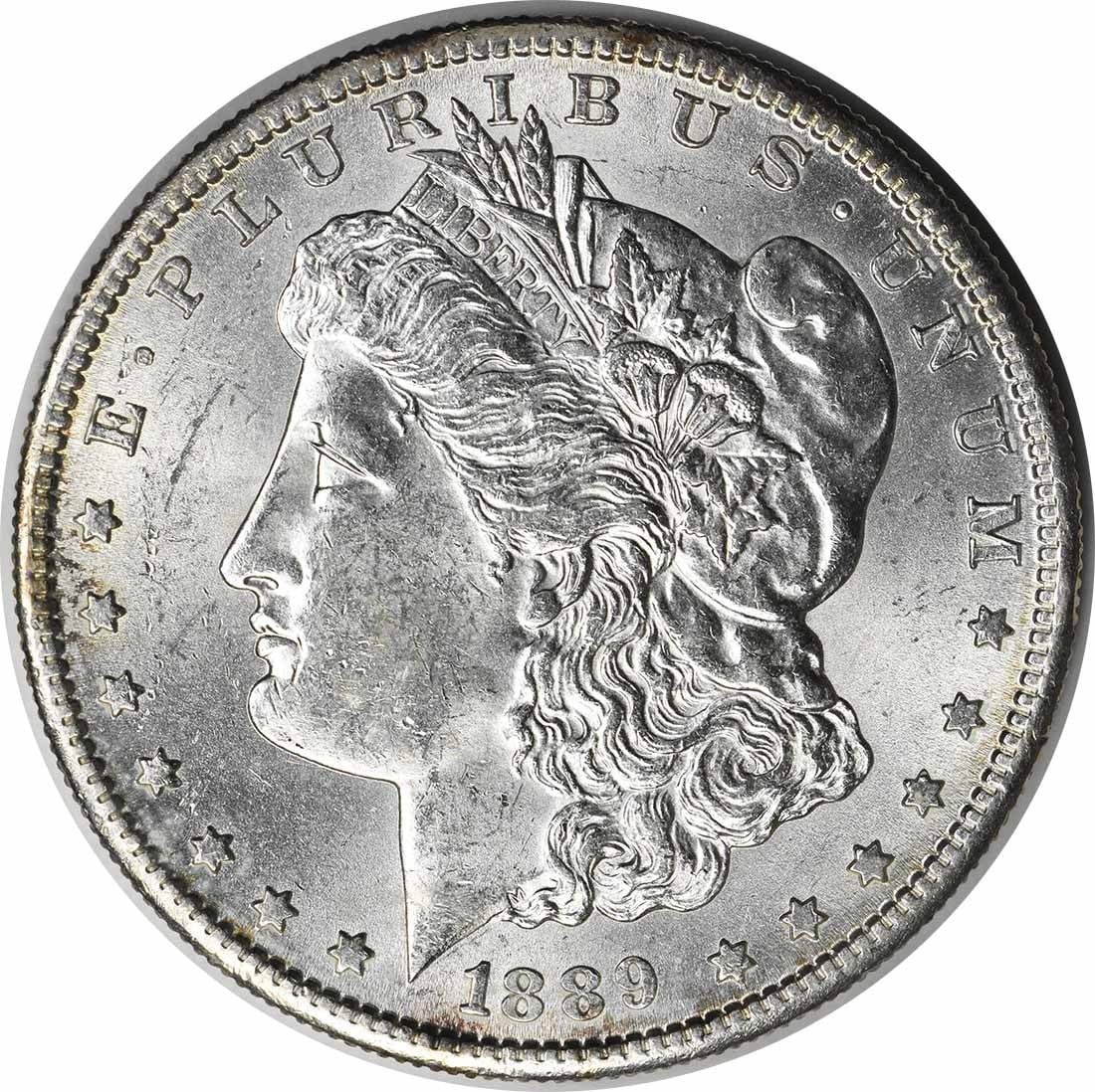 Uncirculated 1889-S Morgan Dollar Silver Choice BU San Francisco Mint: Uncirculated 1889-S Morgan Dollar Silver Choice BU San Francisco Mint This 1889-S Morgan Silver Dollar is a Choice Brilliant Uncirculated example. Struck at the San Francisco Mint, this coin is compos