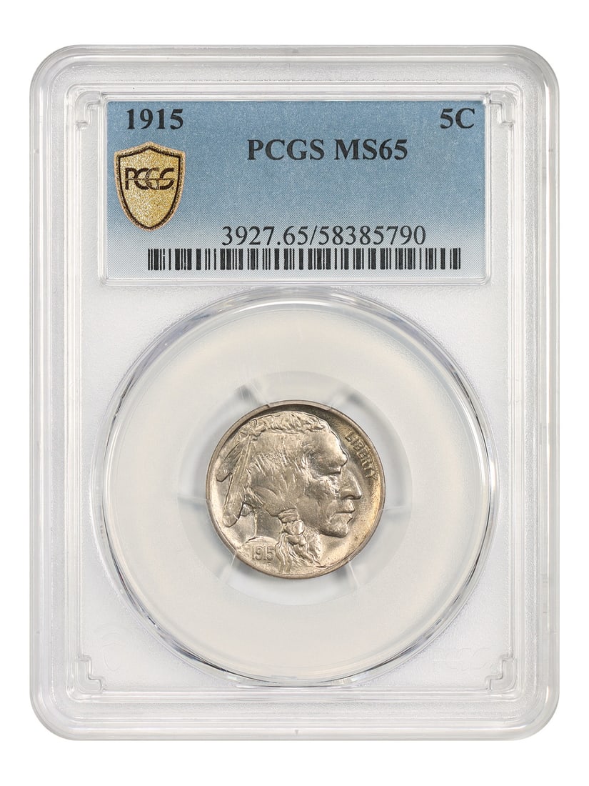 PCGS MS65 1915 5C Buffalo Nickel: PCGS MS65 1915 5C Buffalo Nickel 1915 Buffalo Nickel graded MS65 by PCGS. This uncirculated 5C coin was struck in Philadelphia and is certified with number 58385790. Pre-owned condition. Specification