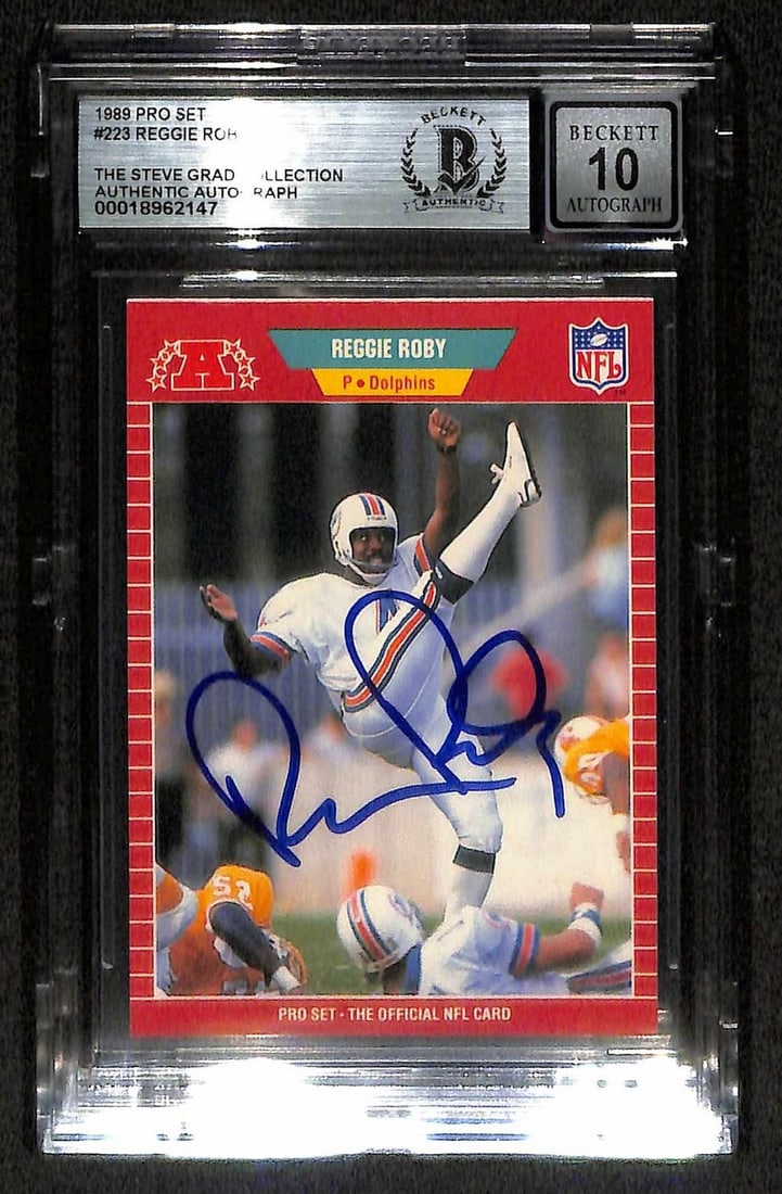 Beckett Slabbed Reggie Roby 1989 Pro Set #223 Auto 10 (1 of 1)